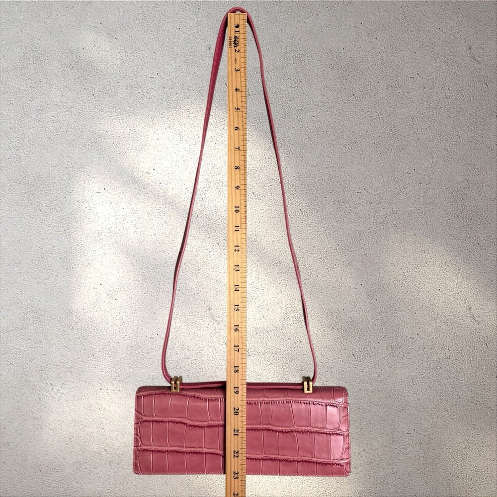 APEDE MOD Pink Embossed Baguette Bag Shoulder Crossbody - Picture 10 of 11